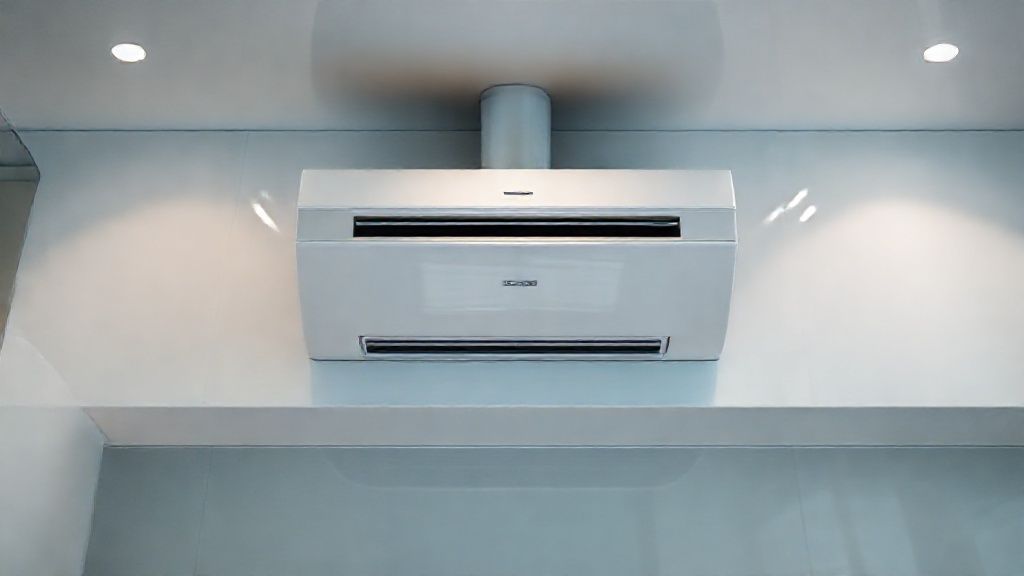 Gleaming HVAC unit in sleek modern home, clean air, polished surfaces, PPC-driven comfort.