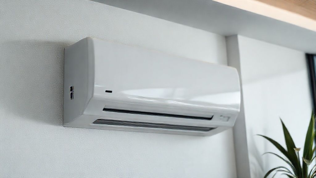 Sleek HVAC unit, modern home. Sharp textures, clean design. Comfort reimagined.