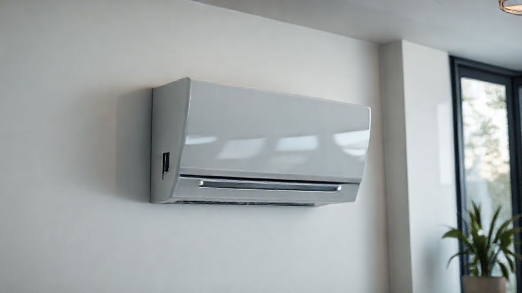 Gleaming HVAC unit seamlessly integrated into a modern home, highlighting efficiency and sleek design.