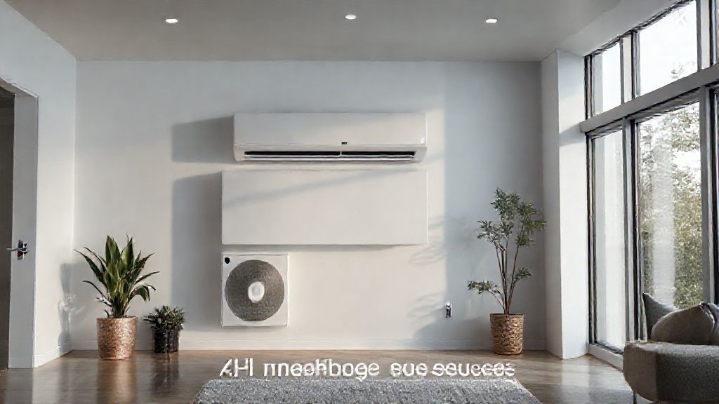 Sleek HVAC unit blends seamlessly in modern home; promoting AI marketing success.