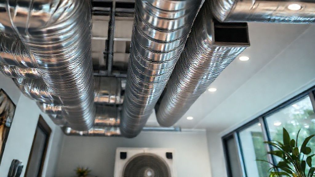 Shiny ductwork, new unit, modern home: Expanding HVAC with top-tier installs, appealing to homeowners.