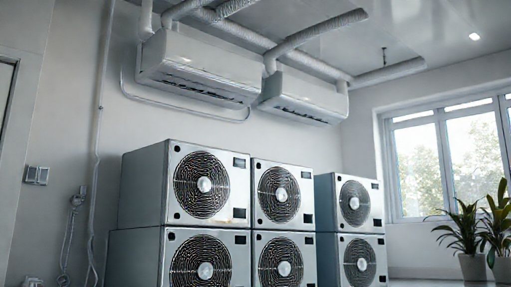 Gleaming HVAC units in a modern home, promising cool comfort and business growth.