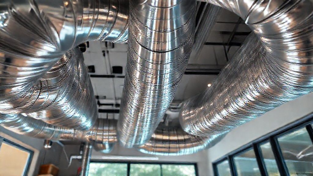 Shiny ductwork snakes through a modern Michigan home; is certification required for this venture?