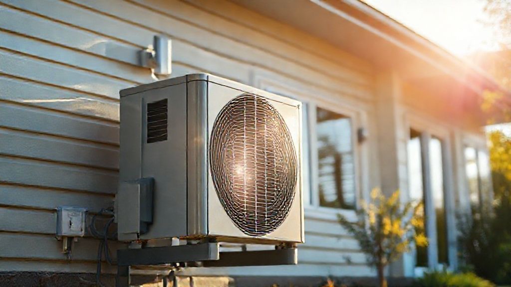 Gleaming HVAC unit, modern home, sunlight: a contractor's digital marketing shines.