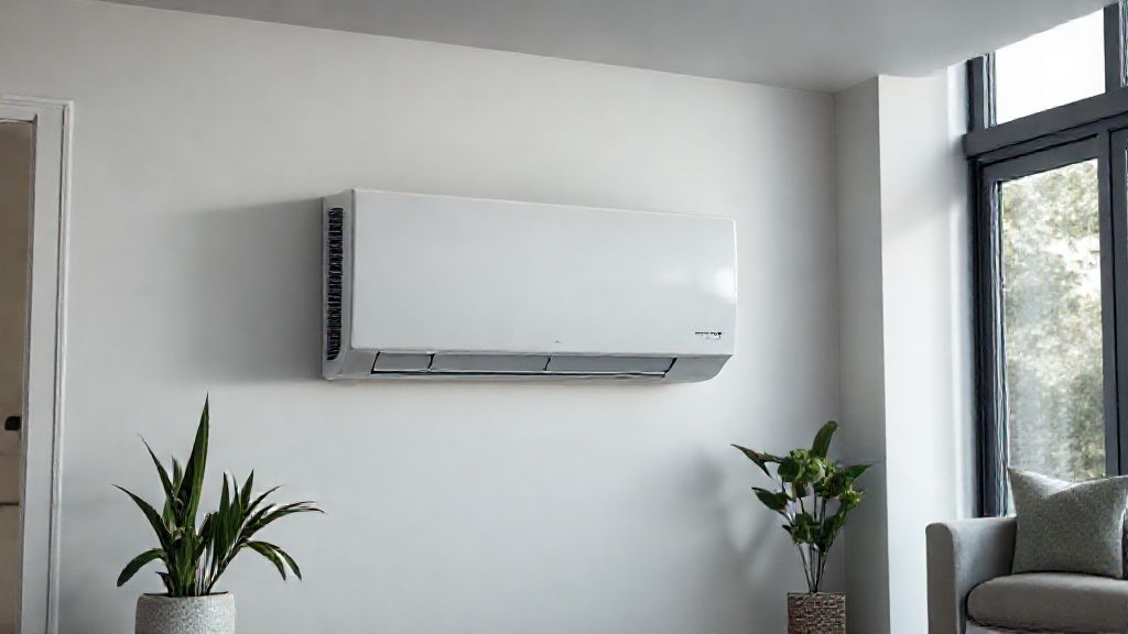 Sleek HVAC unit seamlessly integrated into a modern home, showcasing quality equipment and comfort.